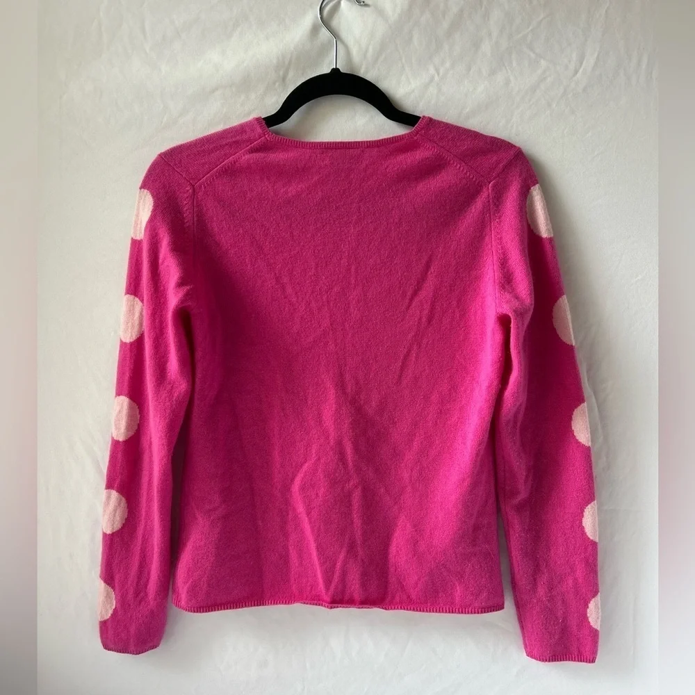 Charter Club 100% Cashmere Women's Sweater Pink Long Sleeve Spots Scoop Neck - Picture 3 of 5